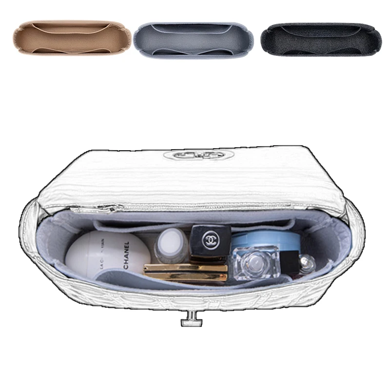 Fits For D-CARO Flap Felt Insert Bag Organizer Shaper Insert Makeup Travel Inner Purse Portable Cosmetic CD Handbag Organizer