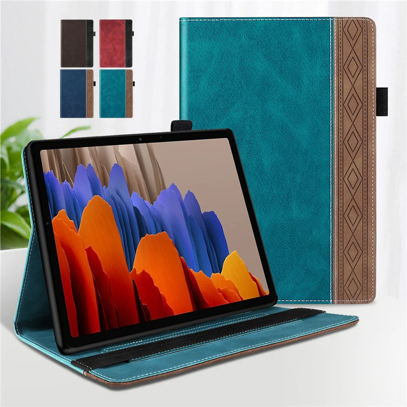 Per Samsung Tab S7 Fe S7 S8 Plus Funda Case Pu Leather Flip Stand Business Folio Shell Per Samsung S8 S7 Plus S7 Fe Tablet Case