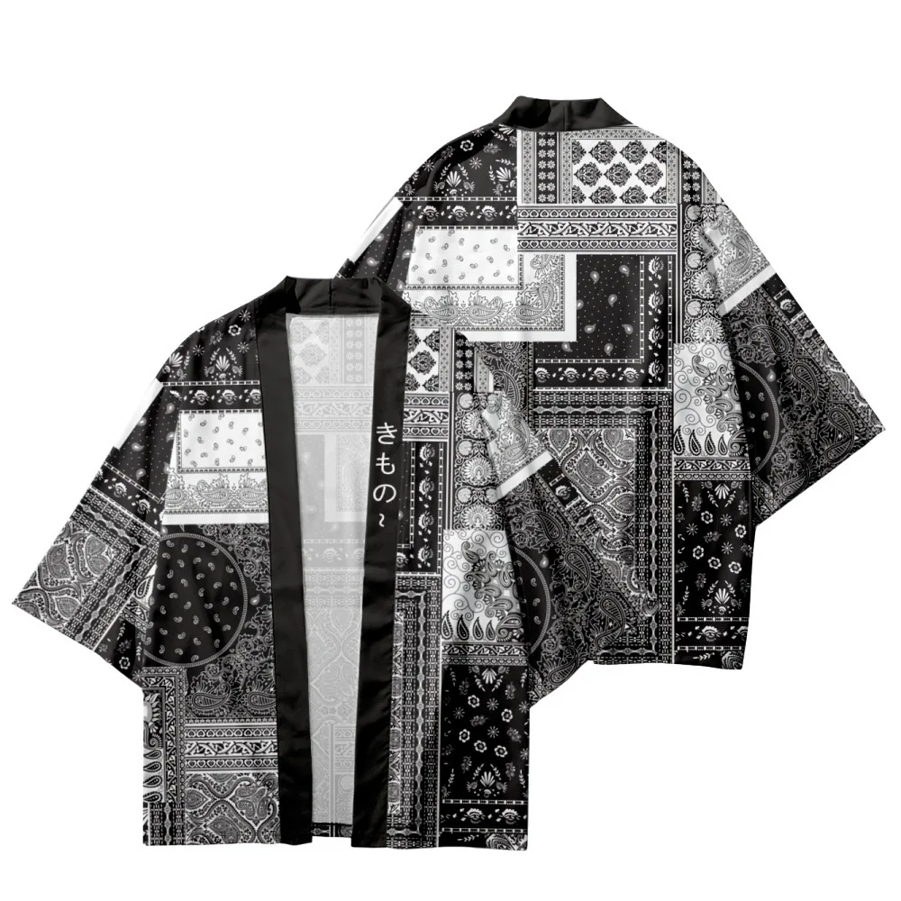 

Традиционная одежда с уличным принтом кешью, японский Кардиган для мужчин и женщин, Пляжное кимоно большого размера для косплея, хаори, юката, 5XL, 6XL