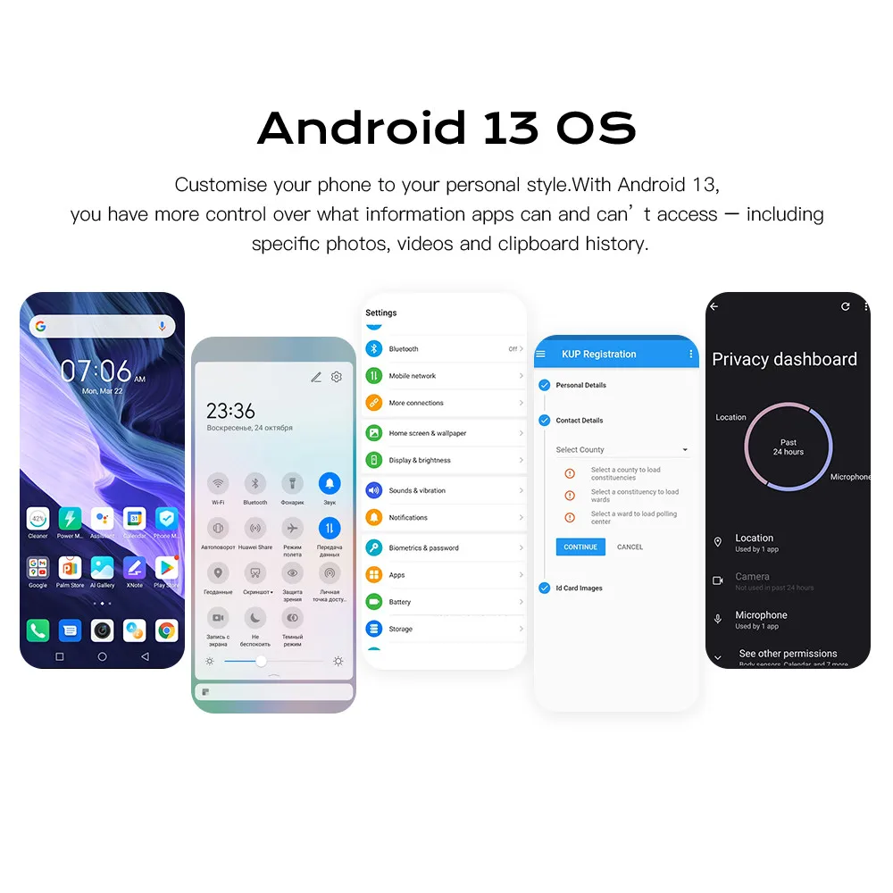 In Stock HOTWAV Note 12 Smartphone 6.8'' HD+ Android 13 8GB+128GB Octa-Core Mobile Phone 48MP NFC 6180mAh 20W Charging Cellphone 5