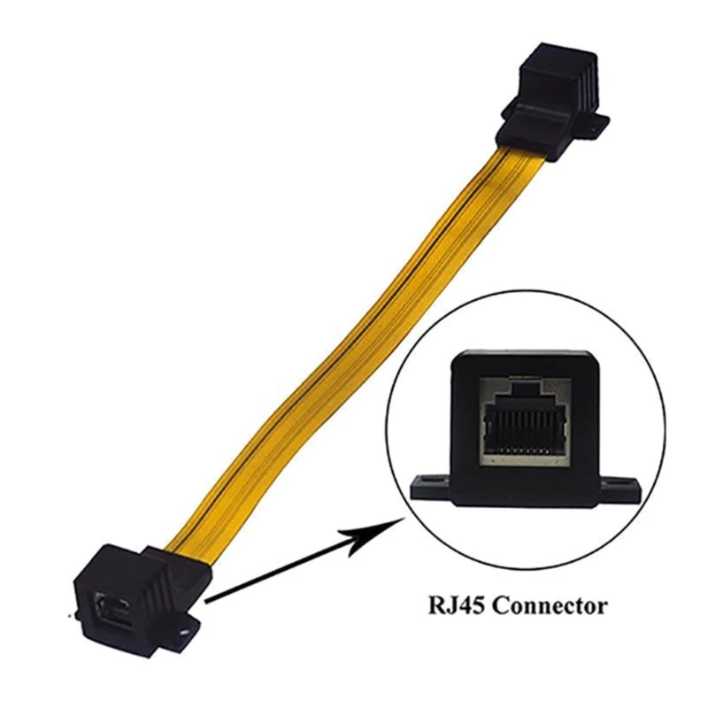네트워크 인터넷 케이블 플랫 CAT6 Cat5 RJ45 암 커넥터 패스 홈/차량 창문 도어 피드스루 점퍼 케이블 30cm 길이
