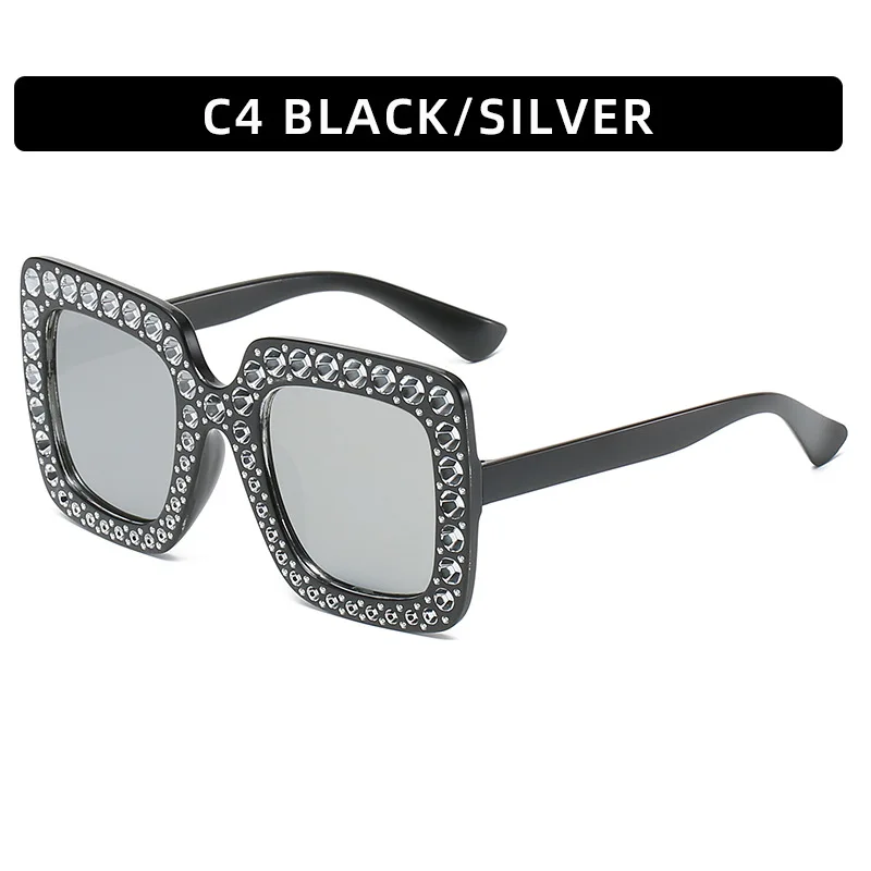 oversized sunglasses Retro Oversize Mosaic Star Sunglasses Women 2022 Cute Sexy Model Catwalk Style Sun Glasses Ladies Fashion Decoration Eyewears UV rectangle sunglasses Sunglasses