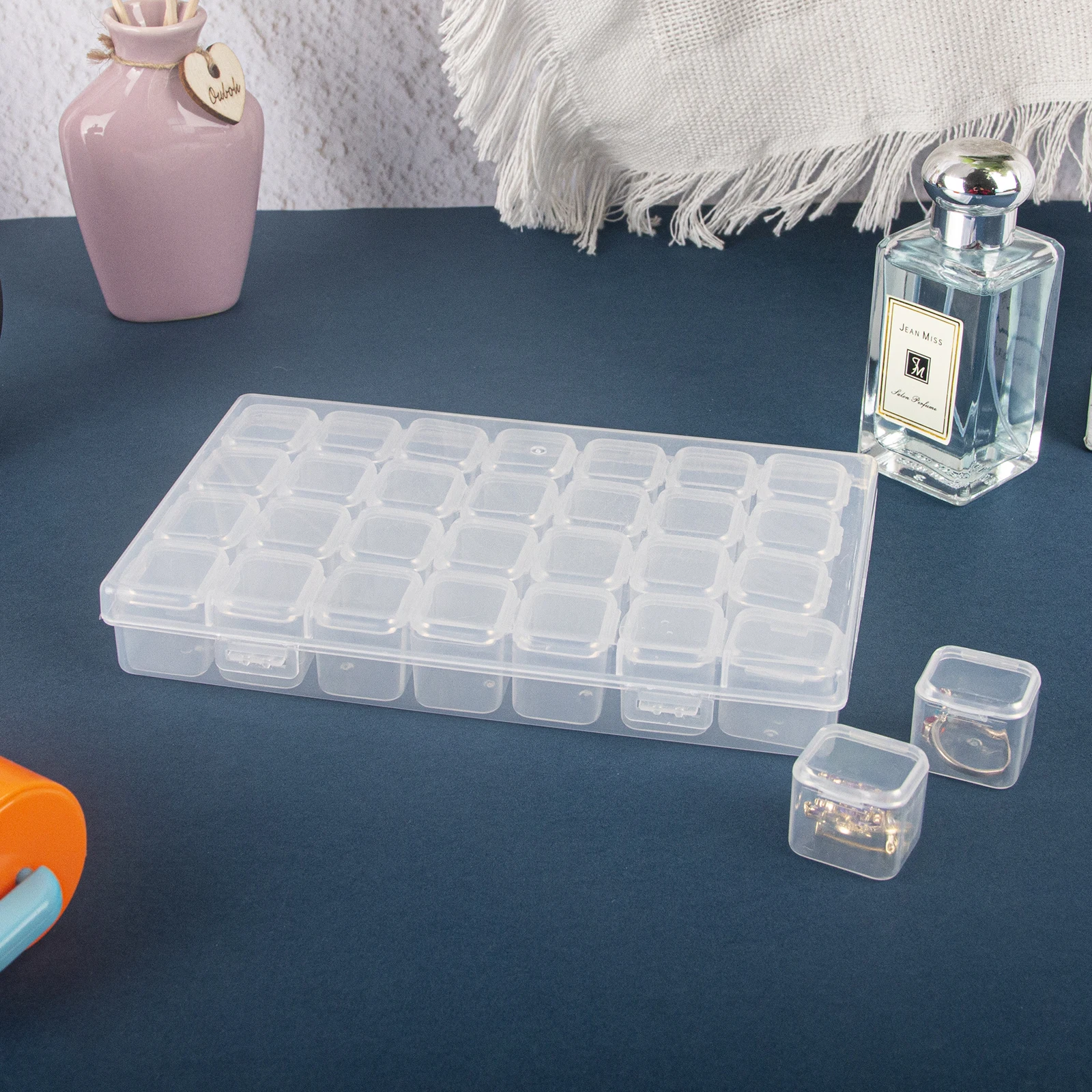 28/56 Independent Plastic Transparent Storage Box DIY Diamond Painting Bead Storage Box Jewelry Bead Fake Nail
