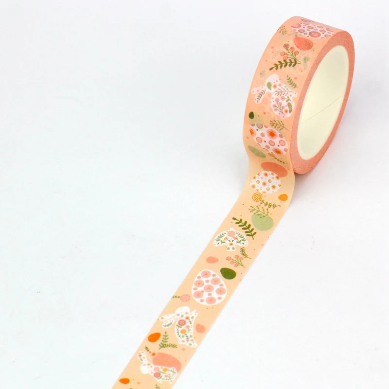 NEW 1PC 10M Decor Happy Easter egg rabbit flower carrot Washi Tape Set for Scrapbooking Journaling Masking Tape Cute Stationery 6