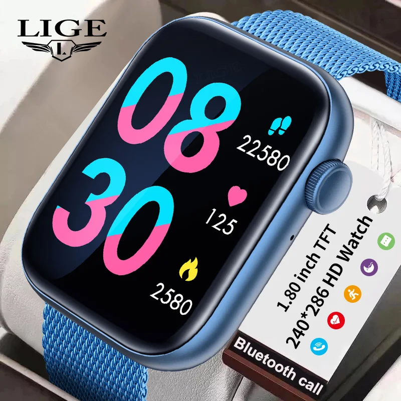 

Смарт-часы LIGE мужские, водостойкие, IP68, Android и IOS