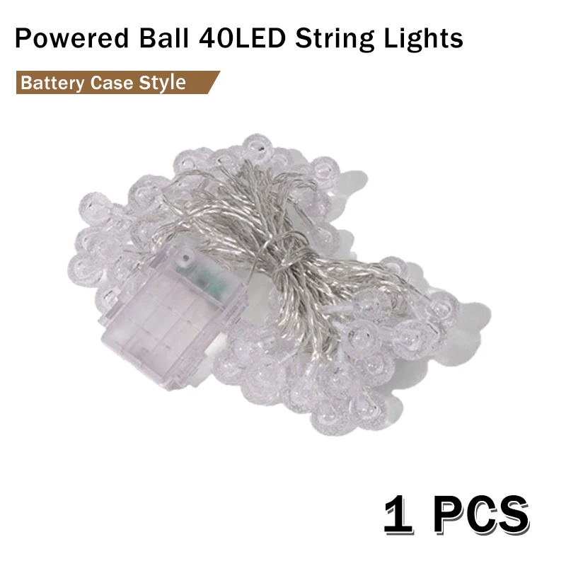 6m 방수 USB/배터리 구동 공 40LED 문자열 조명 정원 복도 파티오 장식 조명 크리스마스 장식