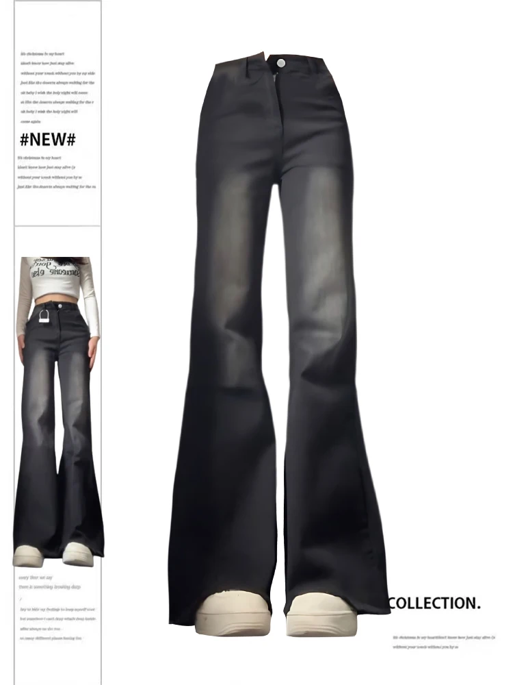 

Женские черные готические расклешенные брюки с высокой талией, Модные Винтажные широкие брюки Y2k, мешковатые брюки, уличная одежда в стиле Харадзюку, одежда в стиле эмо 1920-х