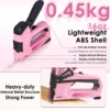 SHALL Pink/Blue Nail Gun 6-in-1 Upholstery Stapler with 4000Pcs Staples& Stapler Remover Dual Power Staple Gun Home DIY Tools 4
