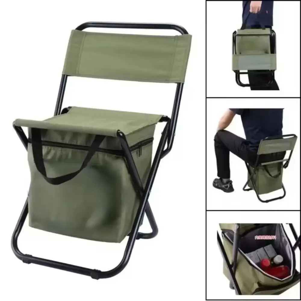 Chaise de camping pliante résistante à forte charge - Fauteuil de pêche robuste style sac bandoulière
