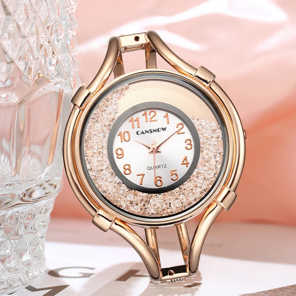 Women'S Watches Gold Diamond Quartz Bracelet Wrist Watch Big