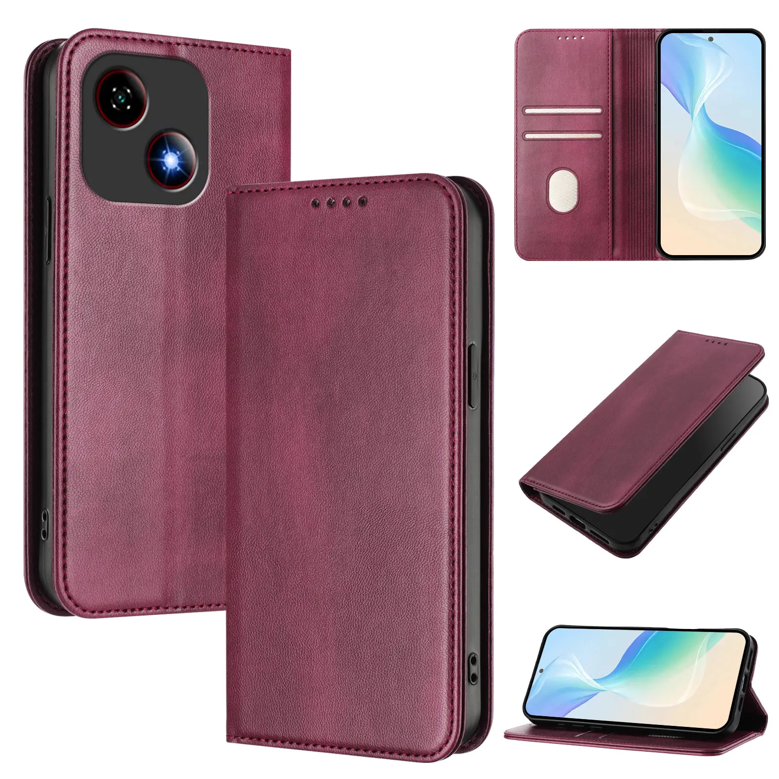 Premium Magnetic Leather Wallet Case with Stand Flip Cover