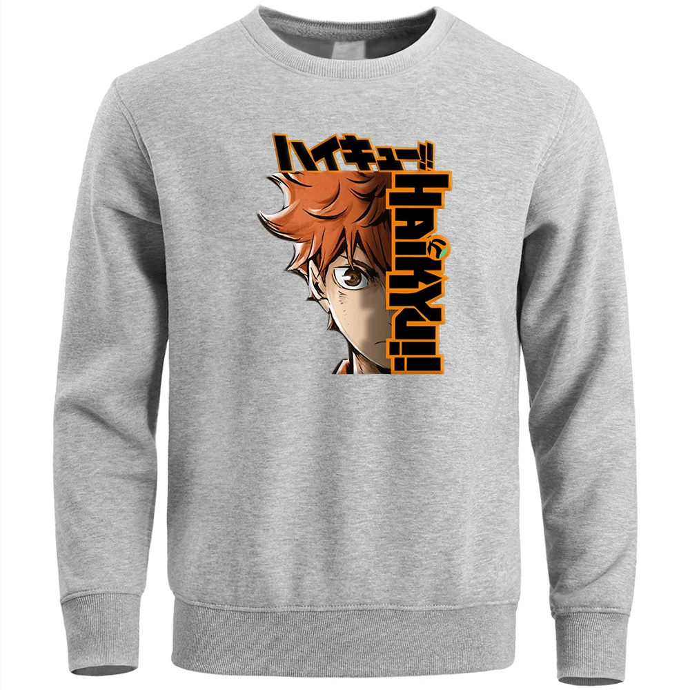 

Japanese Anime Man Sweatshirt Long Sleeve Graphic Haikyuu Hinata Shouyou Mens Hoodie Casual Brand Autumn Winter Male Pullovers
