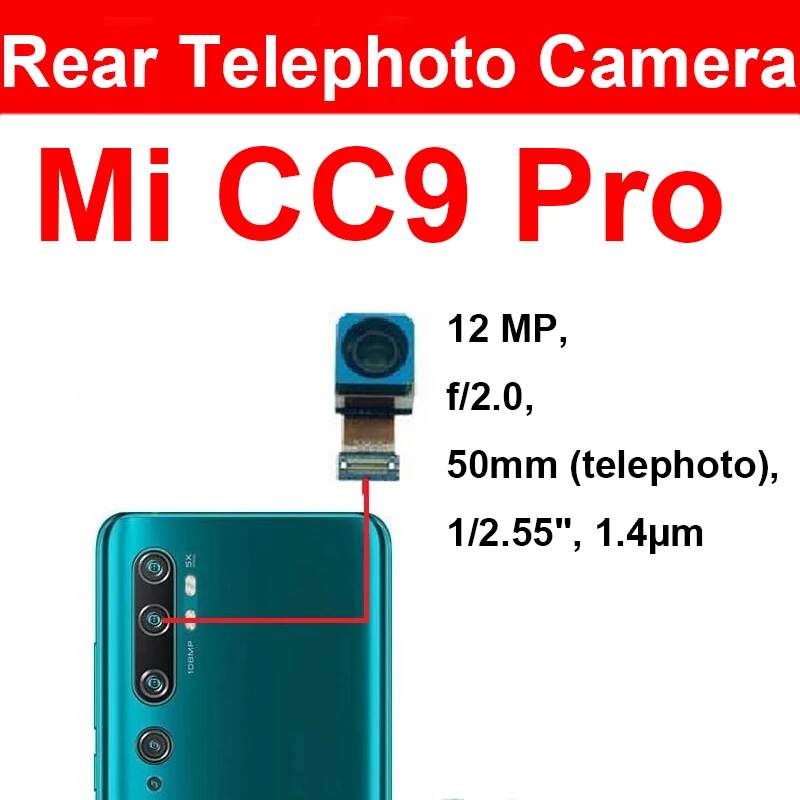 Front Back Rear Camera For Xiaomi Mi CC9 Pro Main Back Camera For