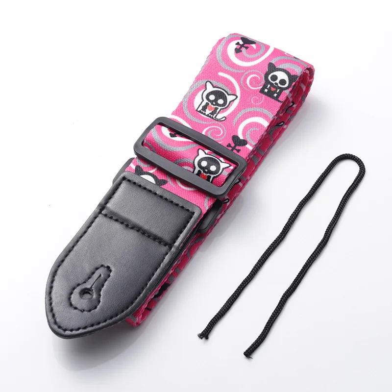 Artistic Print Adjustable Leather Guitar Strap