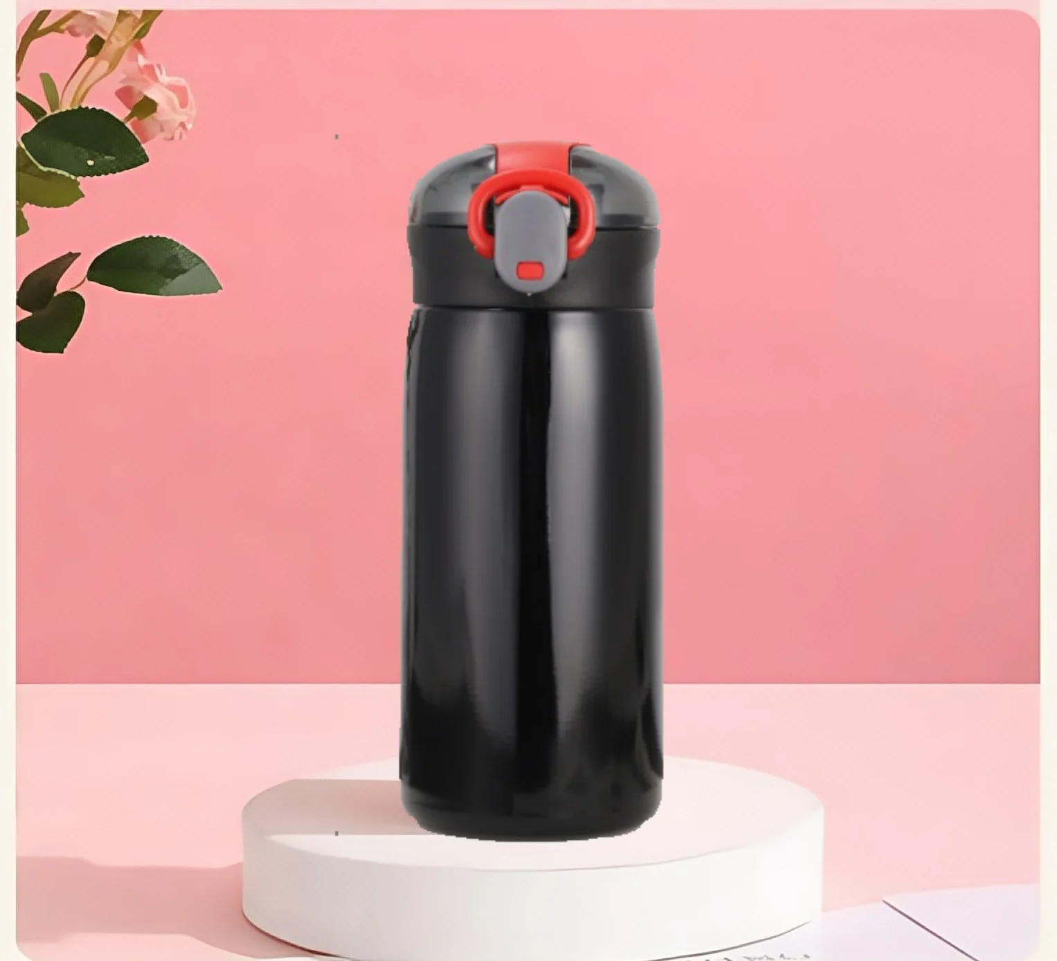 Tasse Thermos Portable pour enfants, 460ml, avec paille, en acier inoxydable, flacons sous vide de dessin animé, bouteille d'eau thermique mignonne, logo personnalisé, DIY