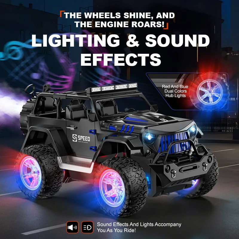 2.4G 4WD Afstandsbestuurbare Voertuig met Lichtspray, Drift, Offroad Raceauto, Snelle Elektrische Offroad Klimauto Speelgoed_voghion.com
