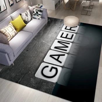 Gaming Area Rug for Kids Boy Bedroom Playroom Living Room Decor Controller Gamepad Carpet Gamer Floor Mat Soft Cool Game Doormat