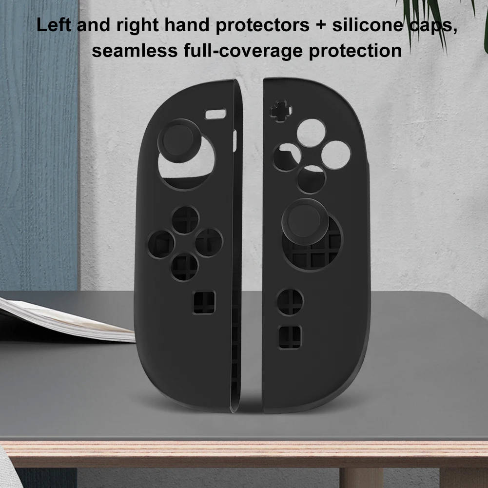 For Switch 2 Joy-con Handle Silicone Case Anti-Slip Protective Cover w/ Thumbstick Grips Caps for Nintendo for Switch 2