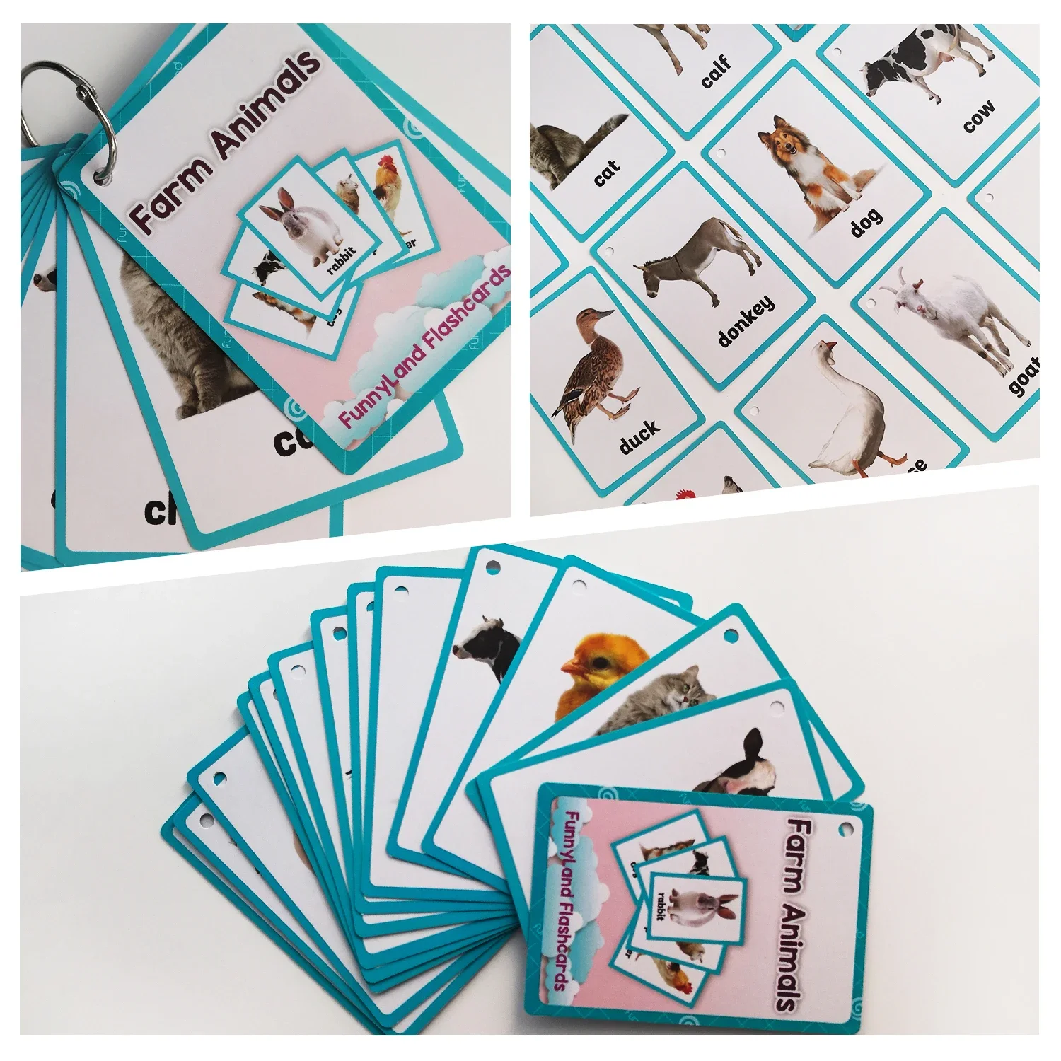 Farm Animal Wild Animals Learning English Words Cards For Kids Child Educational Toys Preschool Teaching Aids Classroom Decor 6