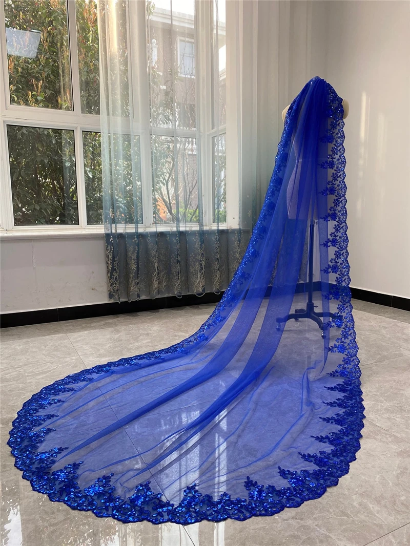 Blue Wedding Veil 