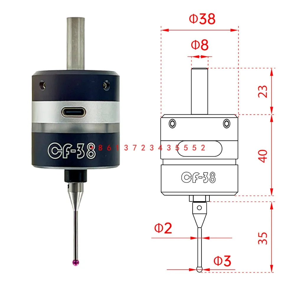 NEWly V6 3D Touch Probe edge finder CF-38 to find the center desktop CNC probe compatible with mach3 and grbl