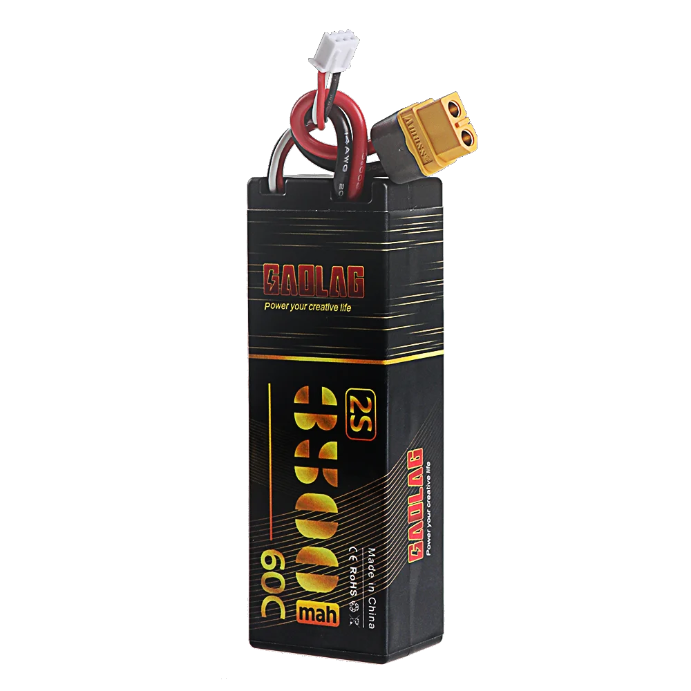 Connecteurs XT60 et T mâles de la batterie LiPo 7.4V 3500mAh 60C