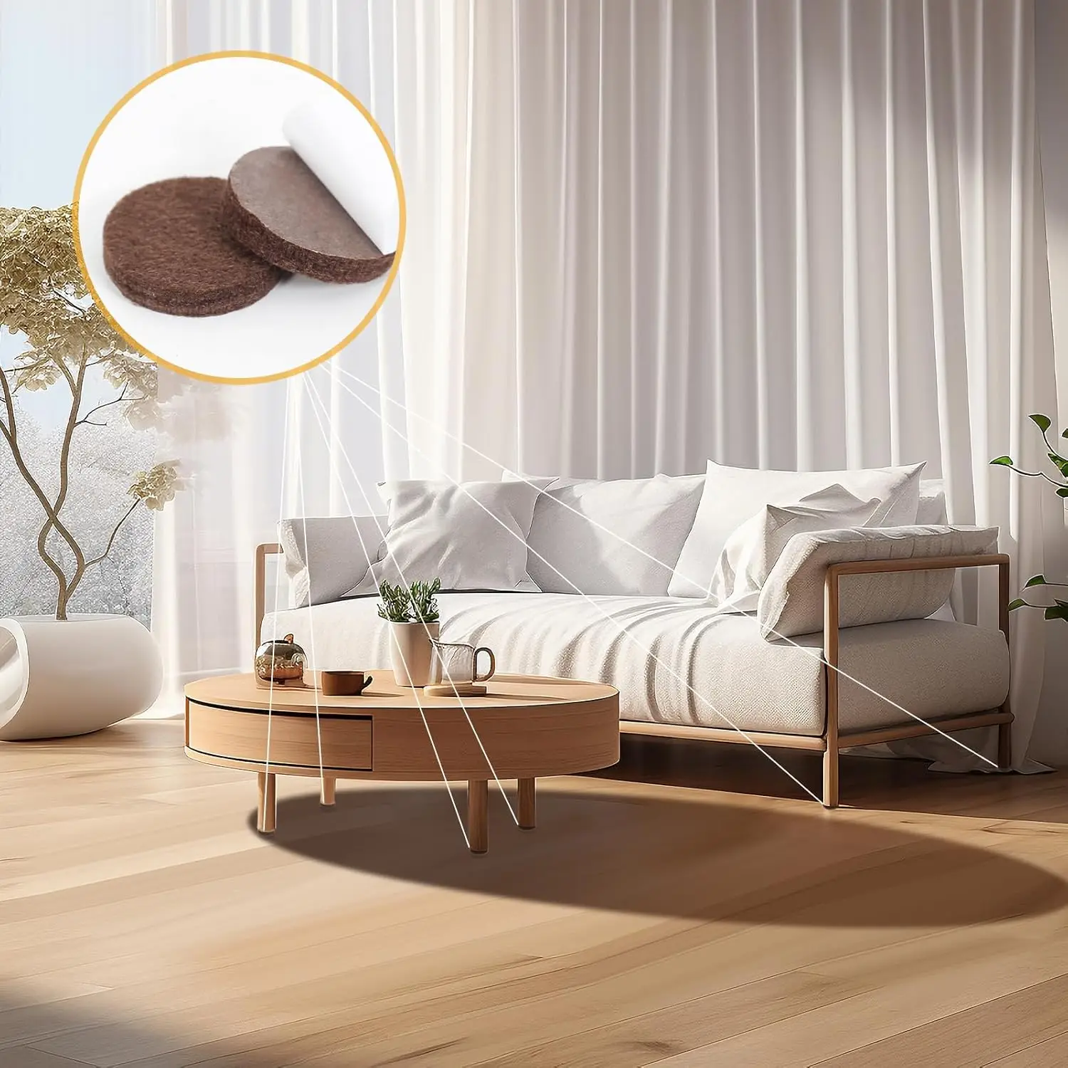 Self-adhesive felt furniture pads Scratch-resistant floor protective pads 56 pieces furniture pads,furniture leg pads