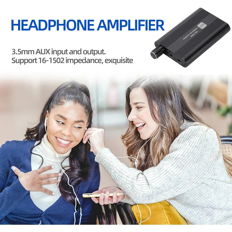 16-300 ohm HiFi Headphone Earphone Amplifier 3.5mm Jack Aux Portable Adjustable Audio Amp headphone amplifier audio amplifier board stereo amplifier portable dac amplifier audio amp adapter For Mobile Phone Music Player