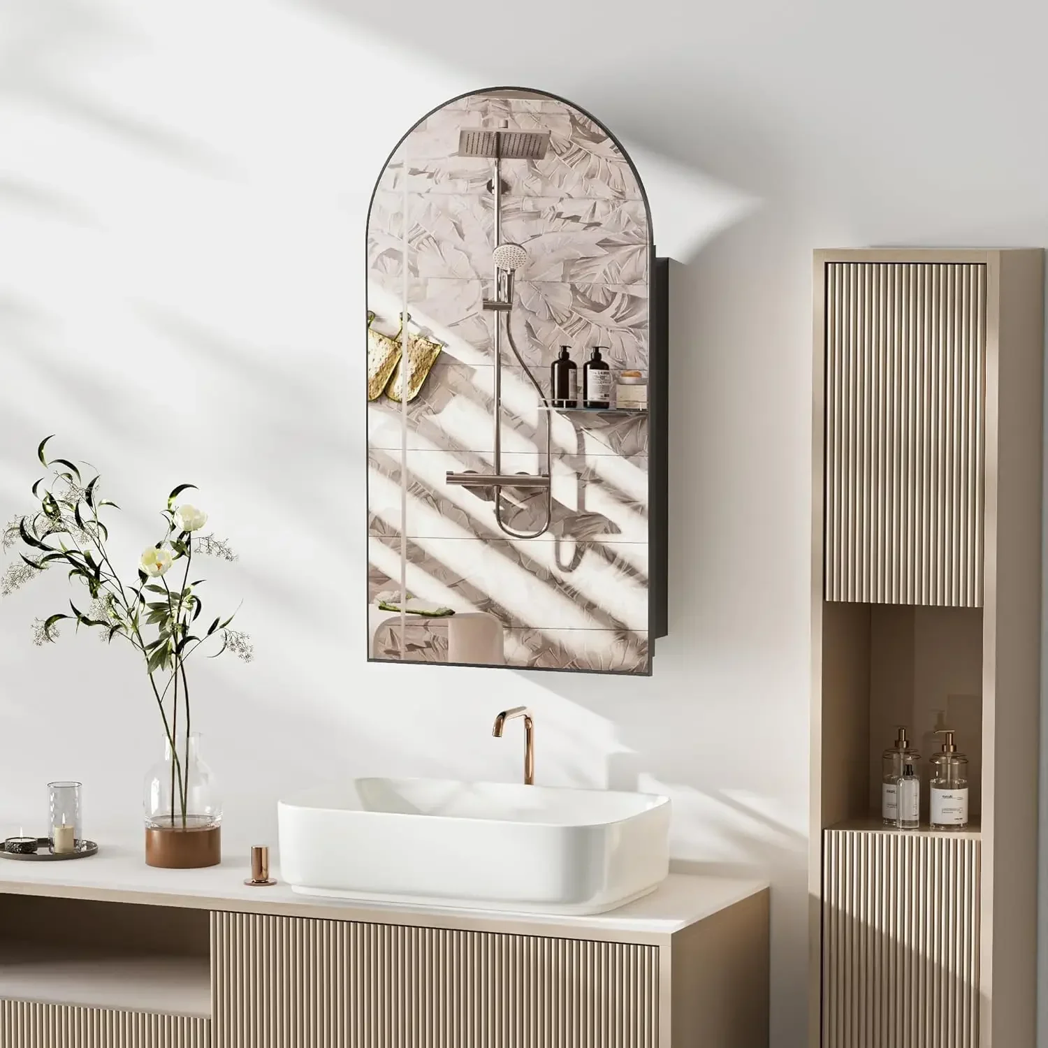 Wall Mounted Metal Bathroom Medicine Cabinet with Mirror