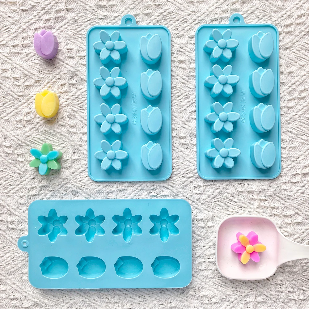 1Pc 8-Hole 2 Types Flower-Shaped Silicone Chocolate Candy Mold – DIY Pudding, Cookie, F... - SKU FSSM1737 - UGI Packaging