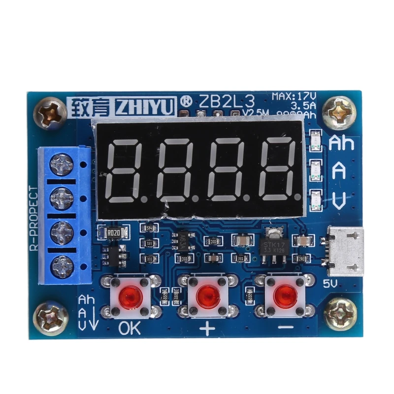ZB2L3 Battery Tester LED Digital Display for Testing Voltage Discharge Capacity Avoid Unnecessary Battery Drain
