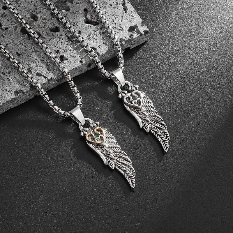 

Classic Angel Wings Pendant Necklace Men Women Party Party Jewelry