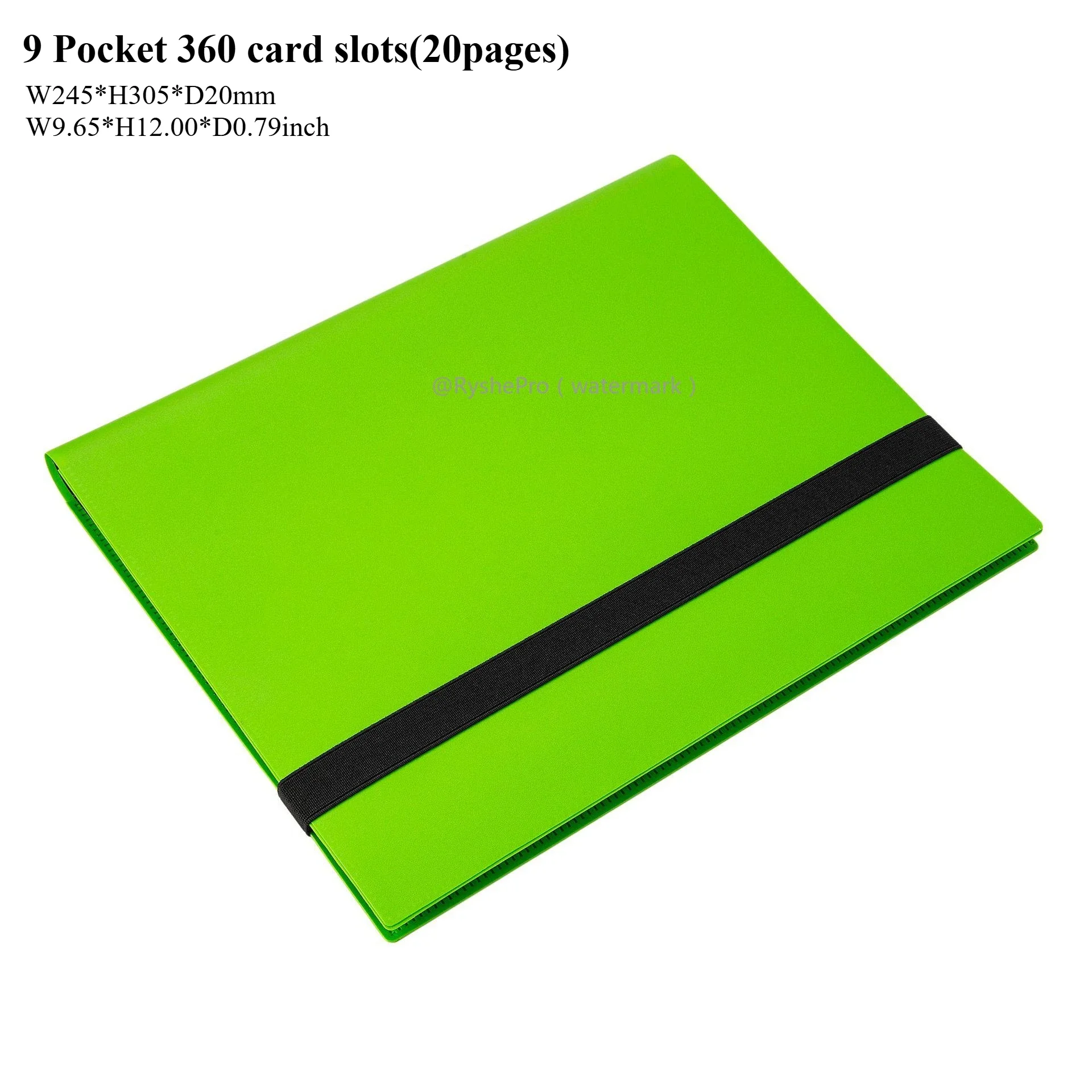 Trading Card Display Binder with 360 Side-Loading Pockets