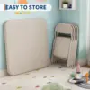 Garvee Kids Table and 2 Chairs Foldable Set, Space-Saving Children's Desk with Chairs for Playing, Drawing & Homework, for Kids Ages 3 and Up, White