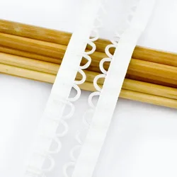 Nylon Elastic Band U - Shape Loop Buttonhole Lace Ribbon Trim for DIY Sewing and Crafts (White)