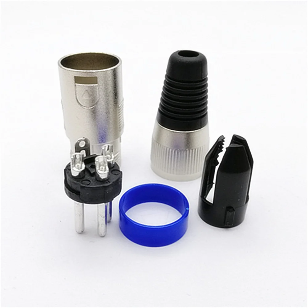 1~8PCS Cannon Male and Female Audio Plug Color Circle Big Three-pin Balanced Mixer Microphone Cannon Male and Female Plug