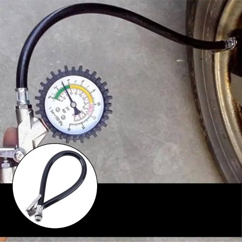A70F 1Pc Motorcycle Bike Car Flexible Clip On Air Tyre Tire Chuck Inflator Hose