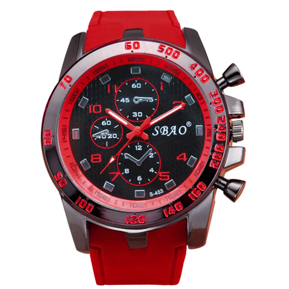 

Stainless Steel Luxury Sport Watches Analog Quartz Modern Men Fashion Top Brand Wristwatch Red Relojes Raros Originales Hombres