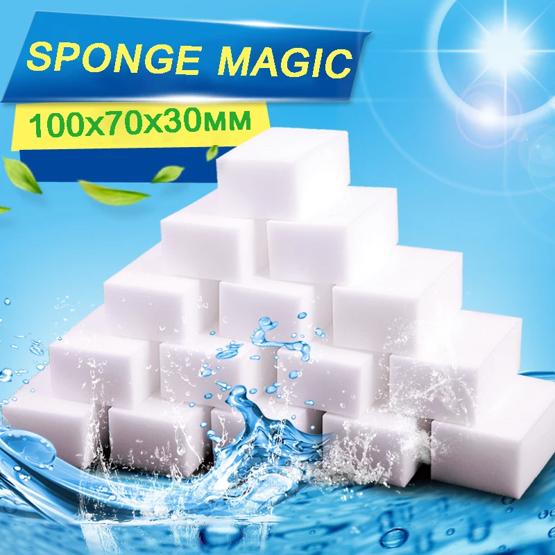50pcs/lot Magic Sponge Eraser 100x70x30mm Melamine Sponge Magic Cleaner Bathroom Kitchen Cleaning Spong Household Cleaning Tool