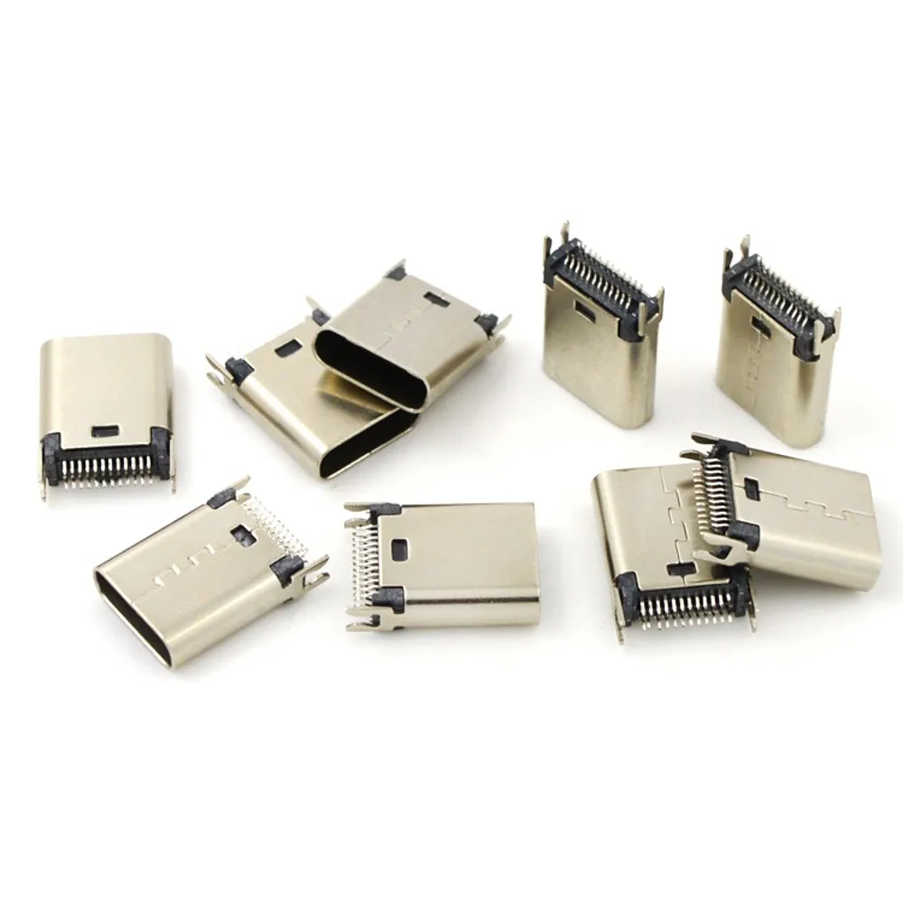 Micro Usb 3.1 Universal 24 Pin Splint 0.8 Comprimento 9.3 Peça de Função Completa Feminino tipo c Cauda Jack Plug Socket Connector 50 Pcs