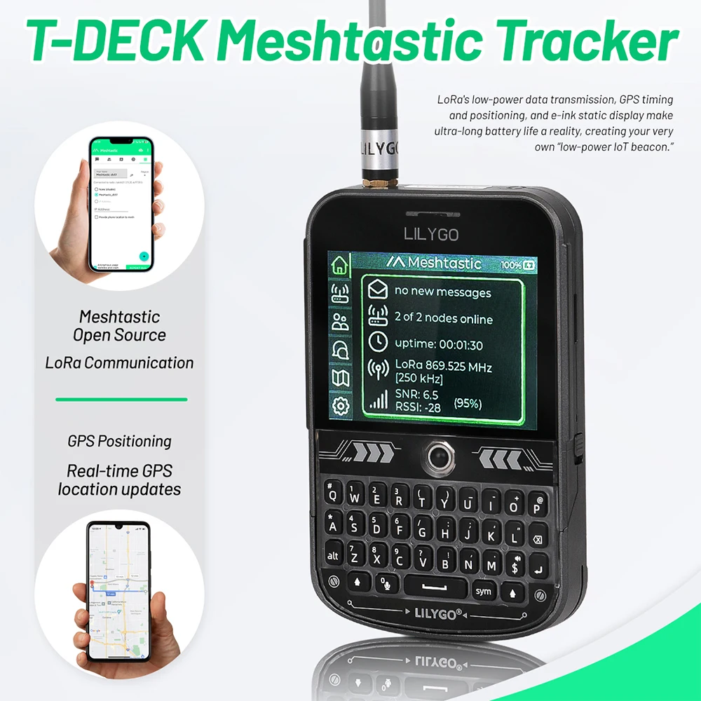 LILYGO T-Deck Plus Lora Mesh Radio with ESP32-S3 GPS LoRaWAN for Meshtastic Pock
