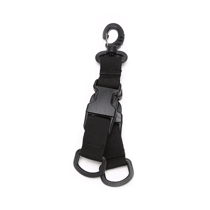 Outdoor Tactical Webbing Quick Release Carabiner Clip with Double D Ring 