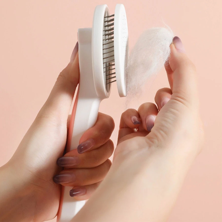 1PC cat comb for removing floating fur, dog massage comb for removing fur, brush self-cleaning