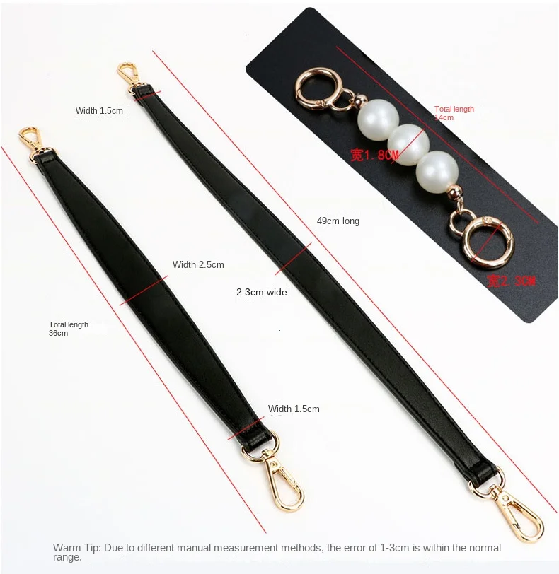 PU Leather Bag Strap Handbags Handles For Handbag Short Bag Strap Purse Strap Golden Buckle Replacement Bag Belt Band