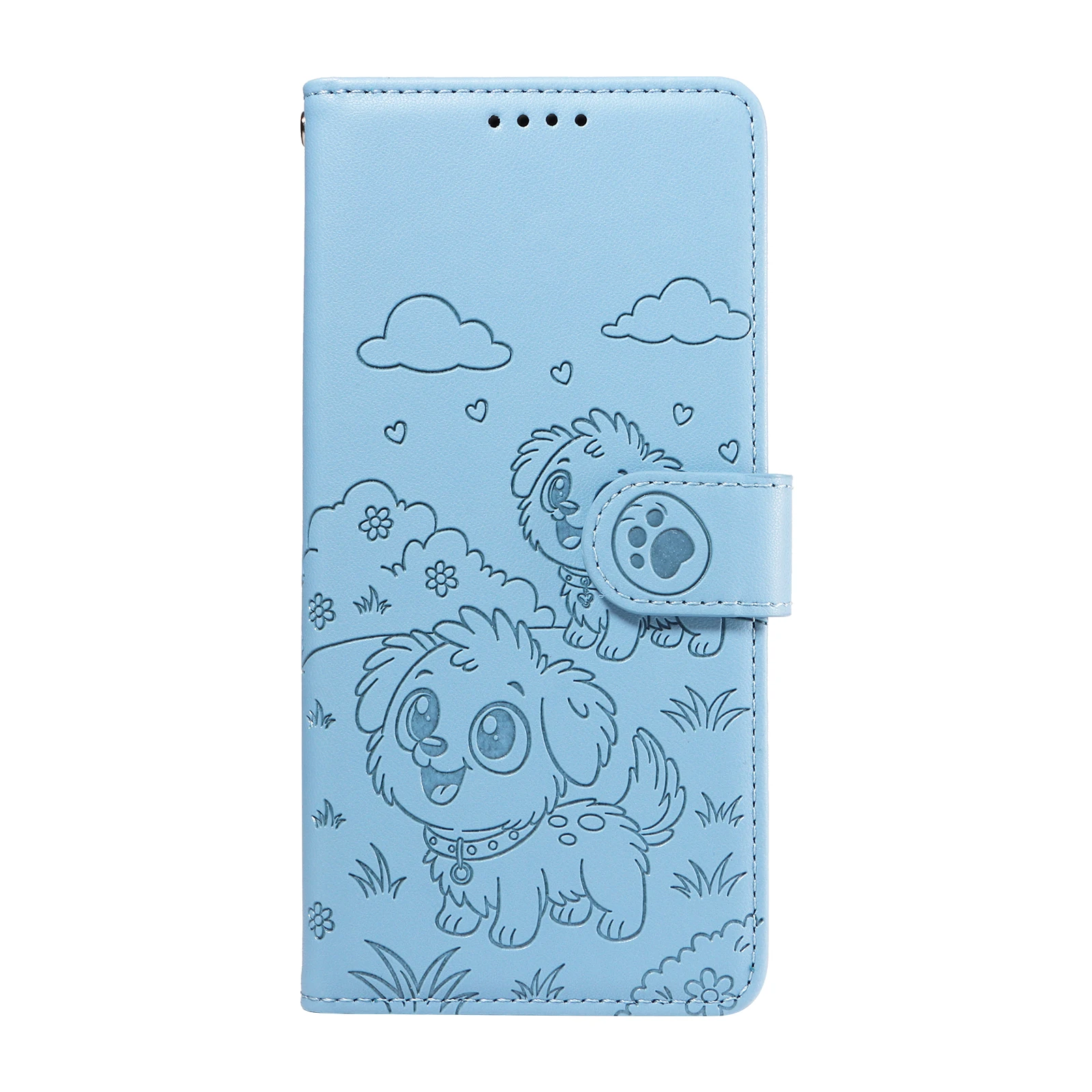 3D Dog Pattern Leather Wallet Flip Phone Case