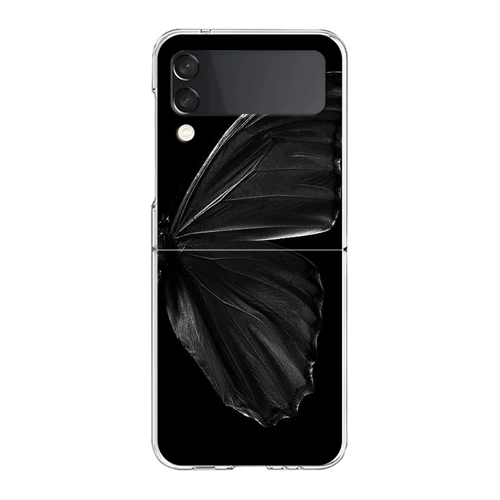 Gothic Style Black Lip Folding Phone Case with Clear Hard PC Bumper