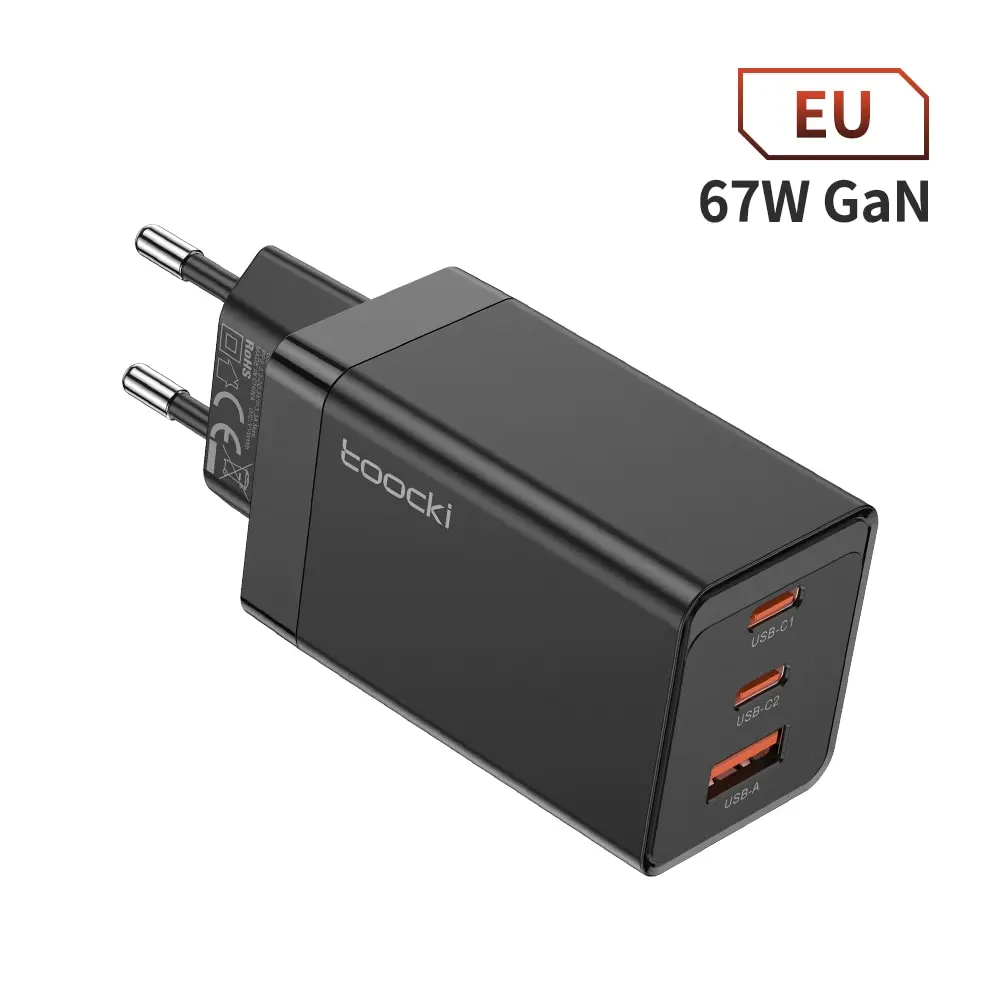 Toocki 67W GaN USB C Charger 65W Quick Charge QC 4.0 PD 3.0 45W