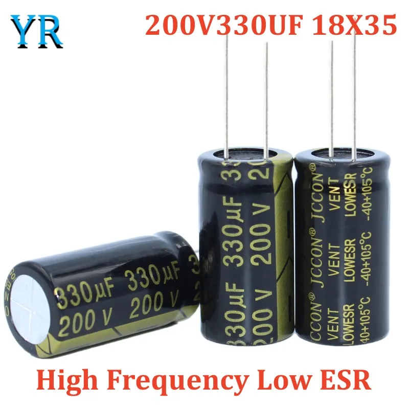 

5Pcs 200V330UF 18X35 Aluminum Electrolytic Capacitor High Frequency Low ESR