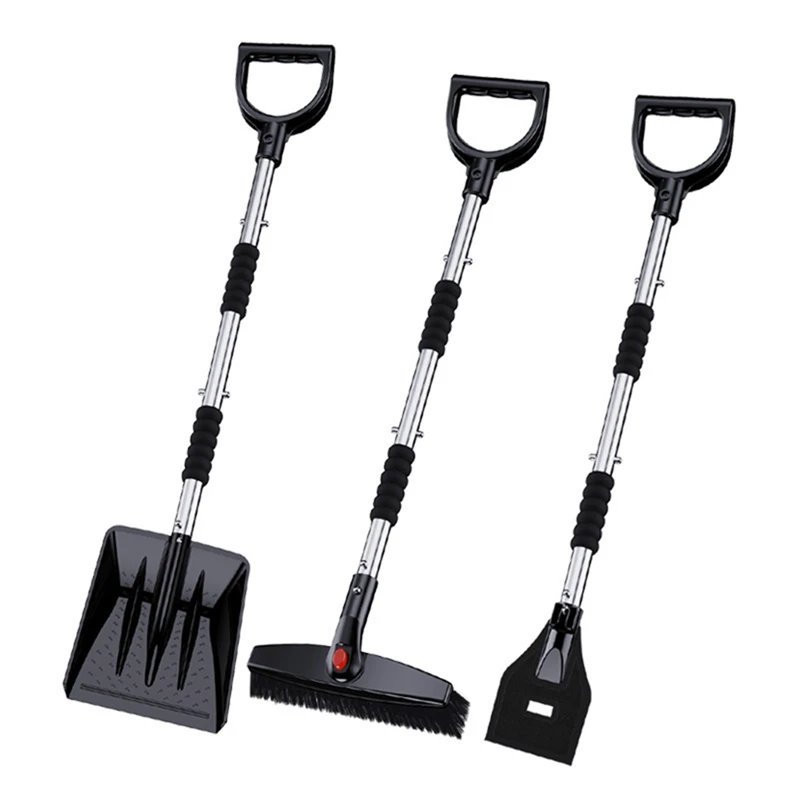 

3-In-1 Snow Shovel Collapsible Design Emergency Snow Shovel Set For Car Truck Camping