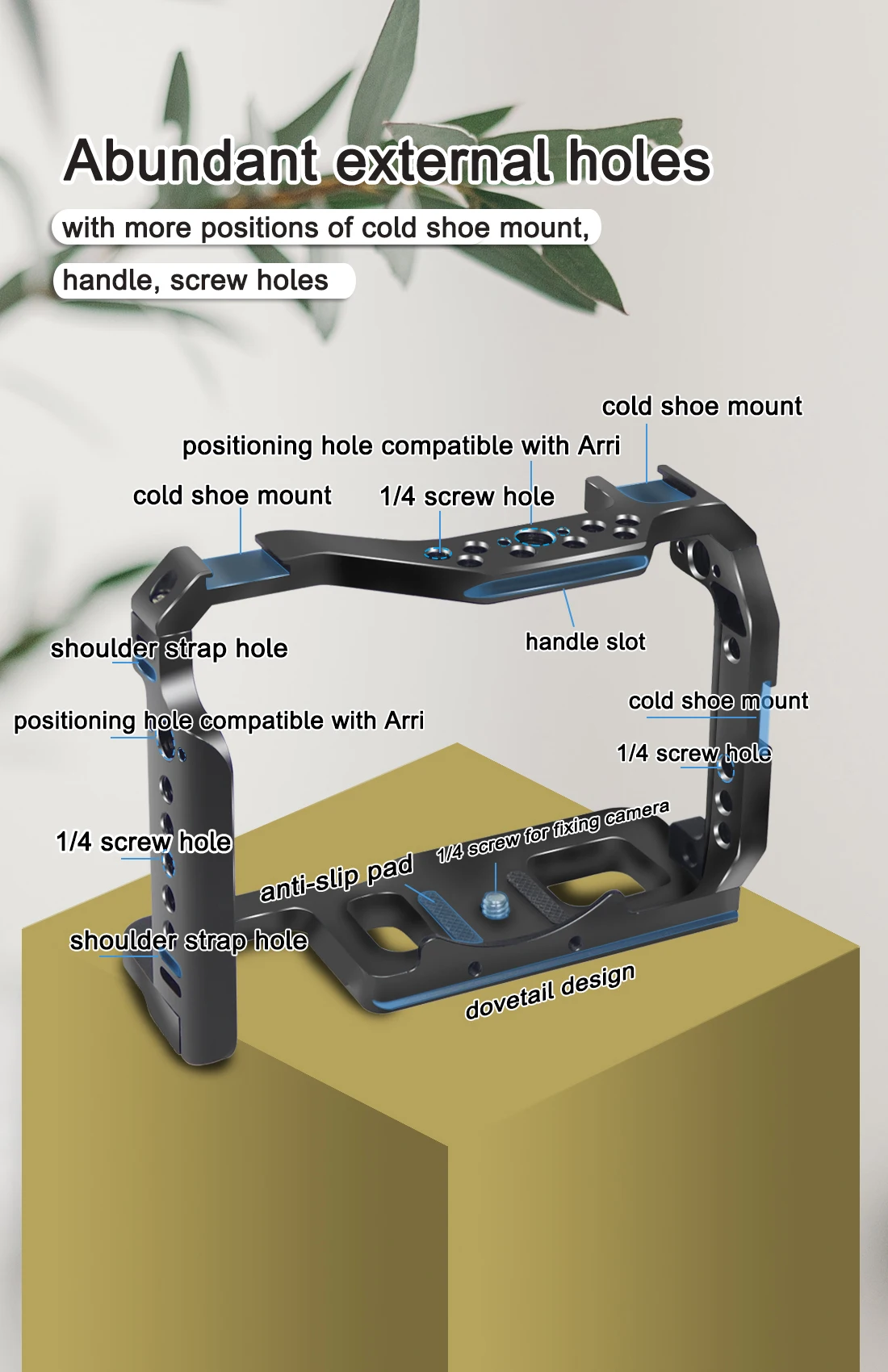 A7M4 A7R4 Camera Full Cage Rig Handle Grip Arca-style Cold Shoe Mount ARRI Locat